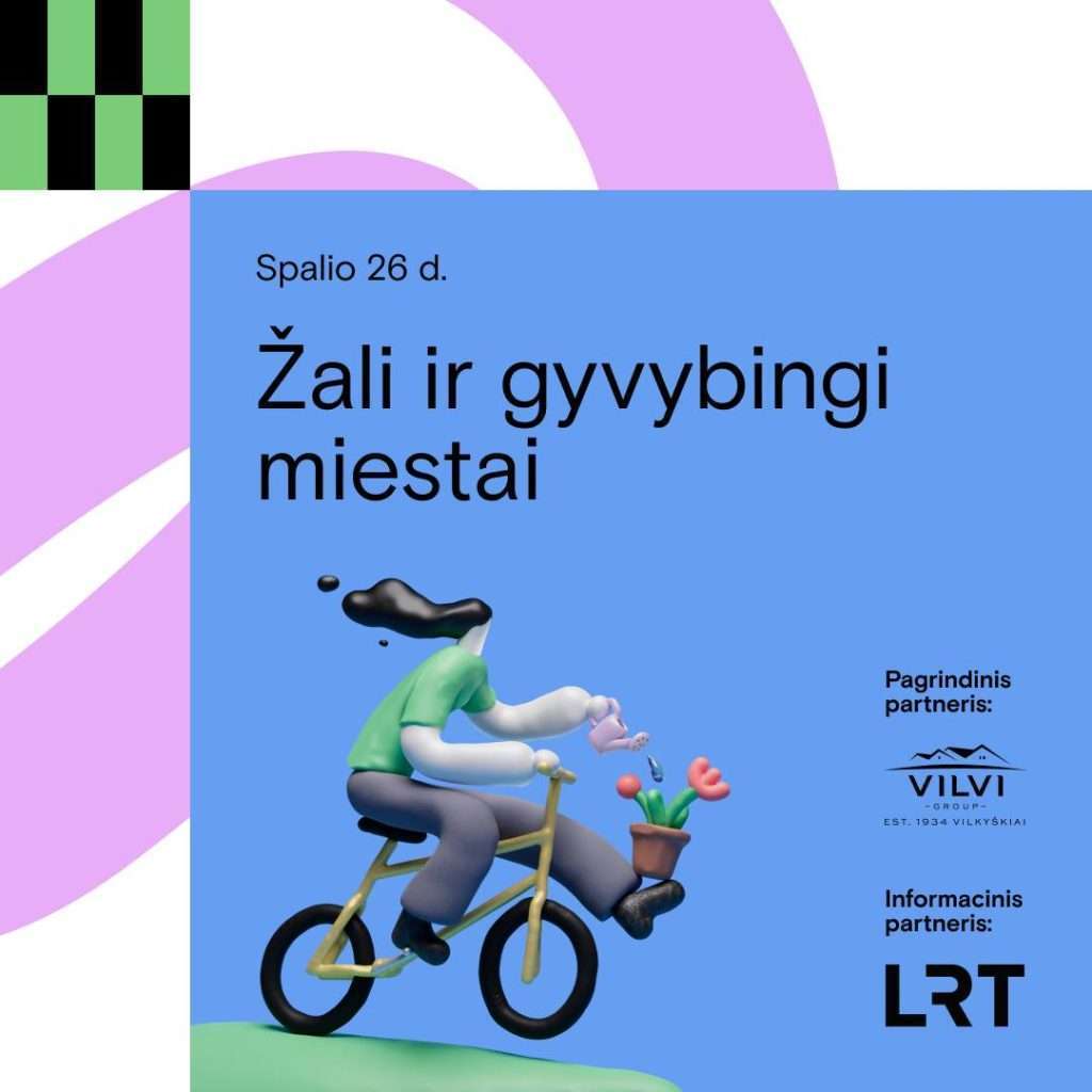 Konferencijos Žali ir gyvybingi miestai skrajutė