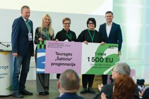 Draugiškiausios gamtai mokyklos apdovanojimas Tauragės „Šaltinio“ progimnazijai