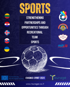 Tarptautinio rankinio projekto SPORTS plakatas
