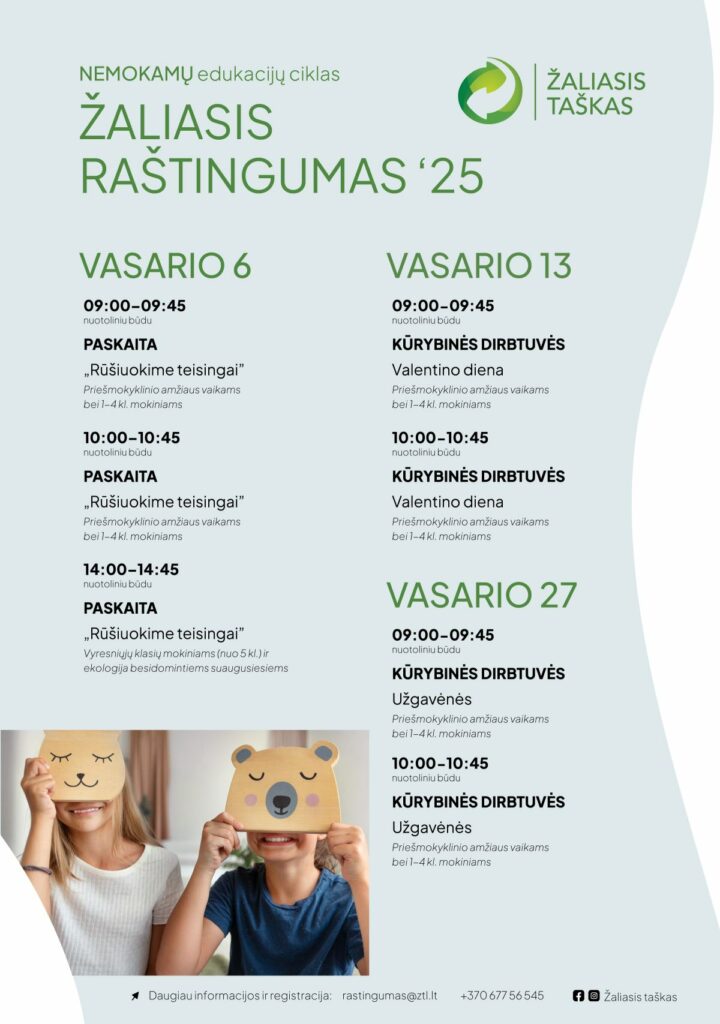 Edukacijų tvarkaraštis