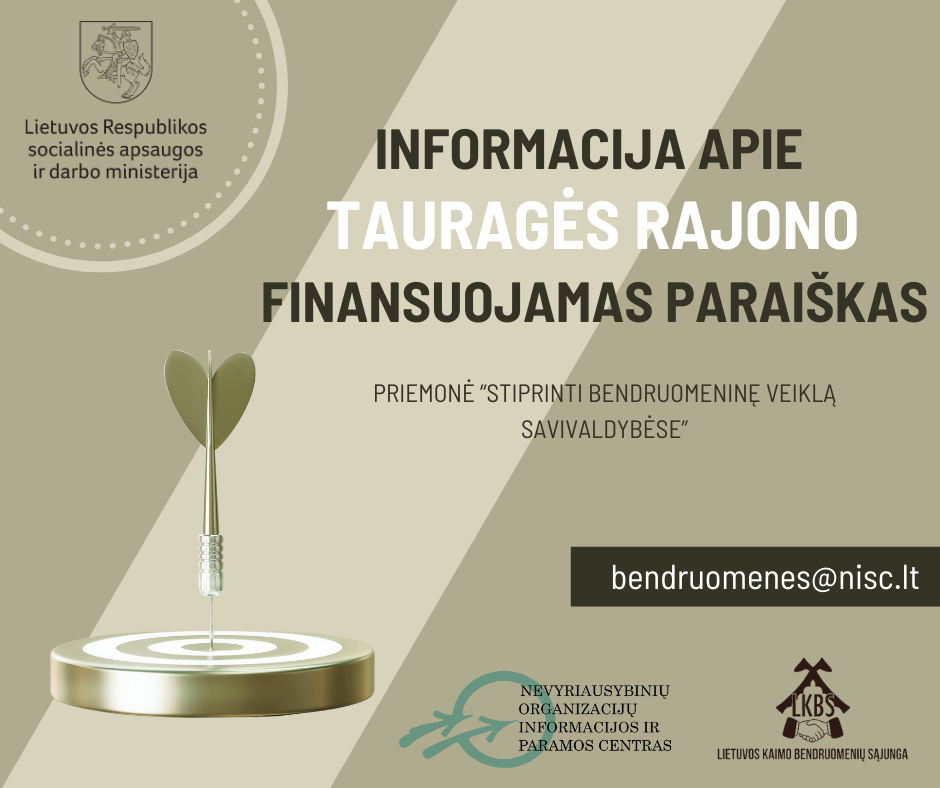 Informacinis plakatas apie finansuojamas paraiškas