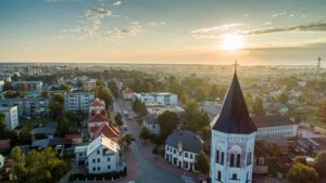 Bažnyčių gatvė iš viršaus