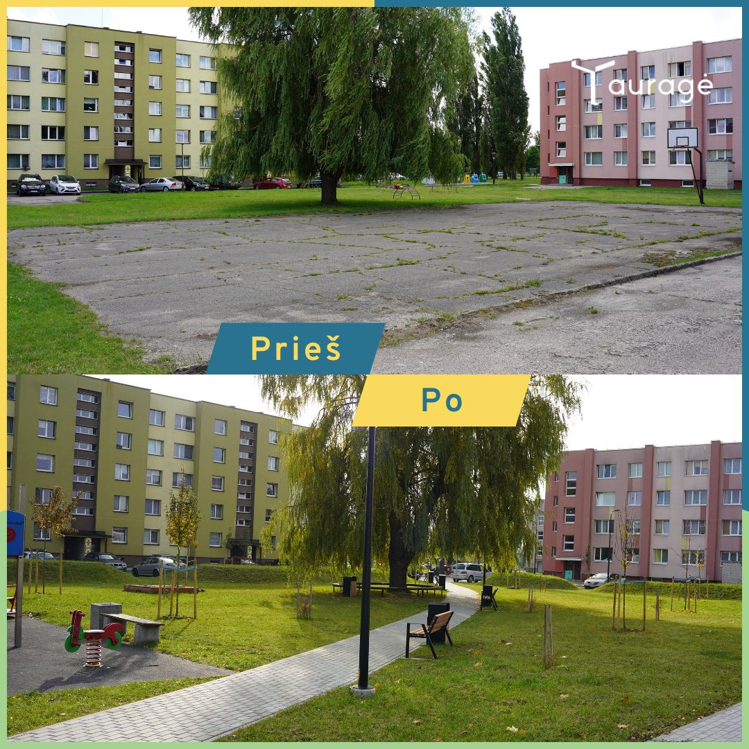 Nuotrauka prieš darbus ir po