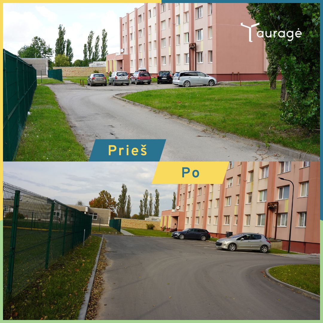 Nuotrauka prieš darbus ir po