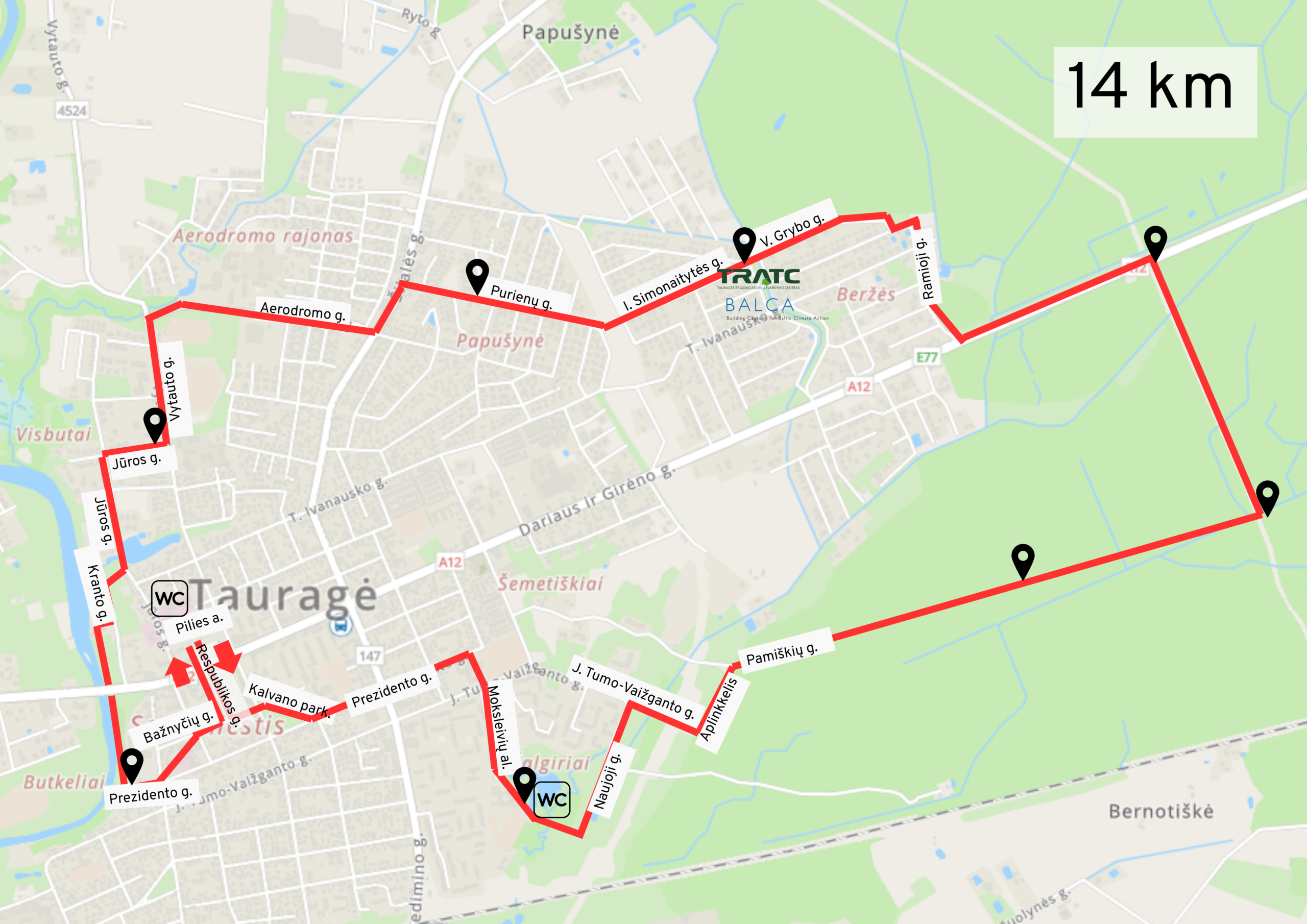 14 km
